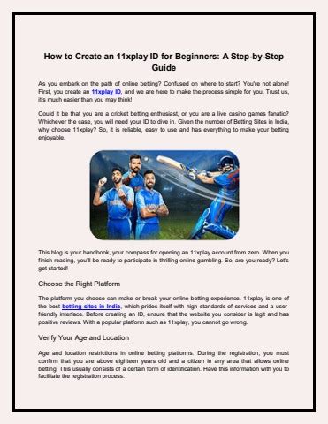 How to Create an 11xplay ID for Beginners: A Step.